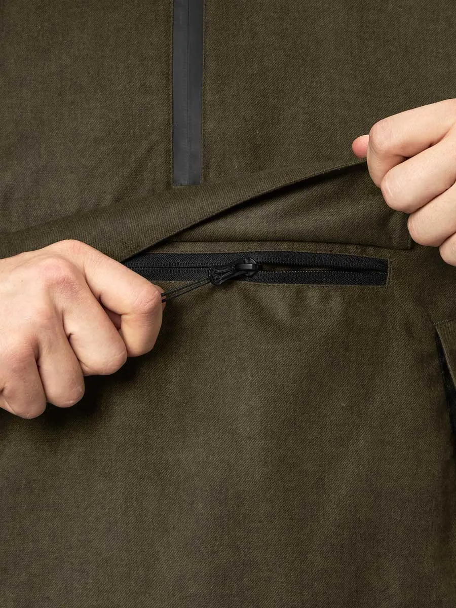 50% OFF SEELAND Avail Smock - Mens - Pine Green Melange - Size: UK 40" (EU50)