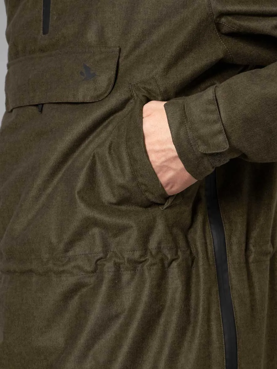 50% OFF SEELAND Avail Smock - Mens - Pine Green Melange - Size: UK 40" (EU50)