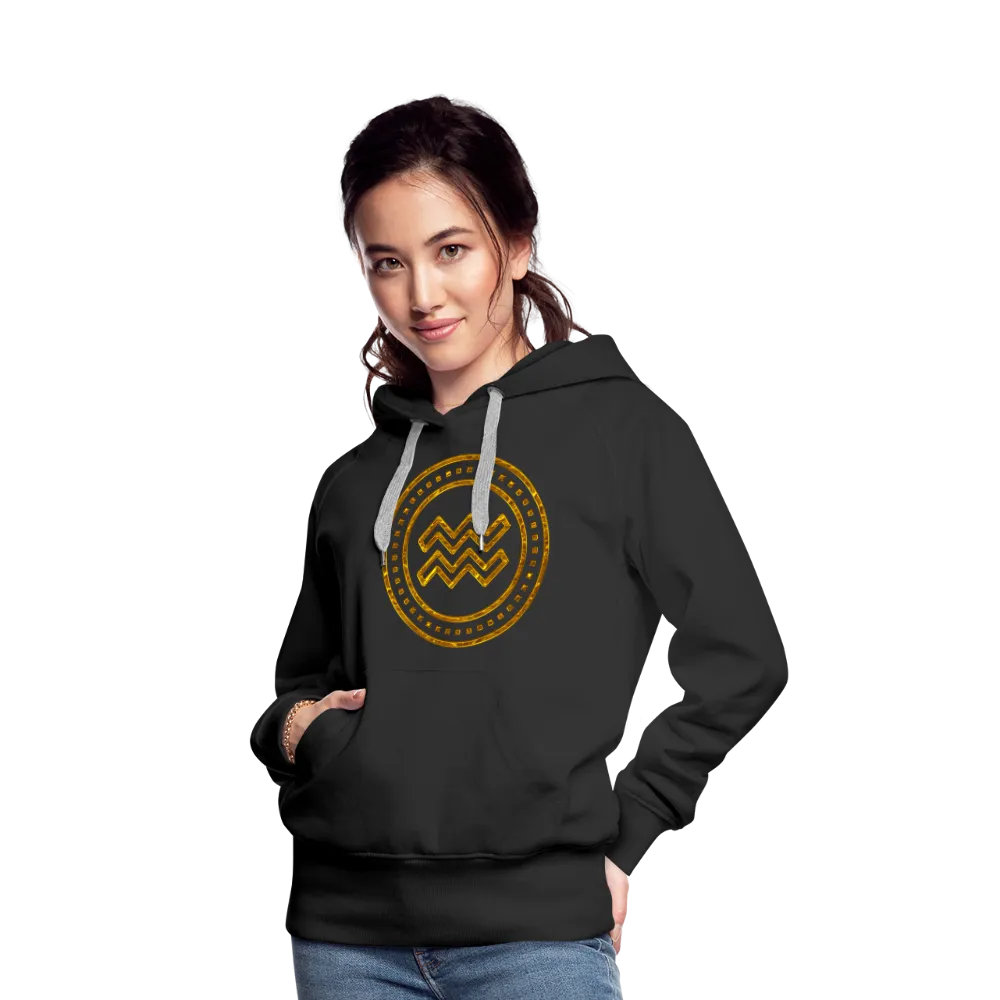 Aquarius Gold Foil 3D Women’s Premium Hoodie