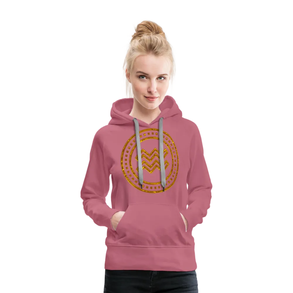 Aquarius Gold Foil 3D Women’s Premium Hoodie