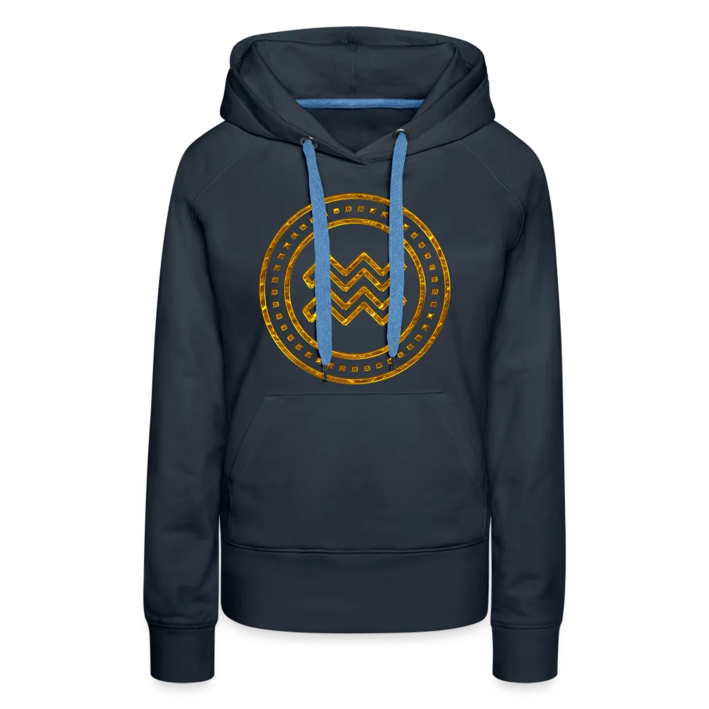 Aquarius Gold Foil 3D Women’s Premium Hoodie