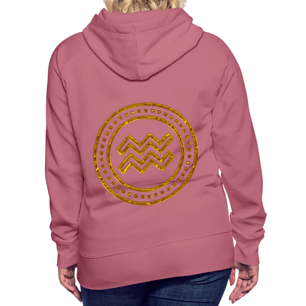 Aquarius Gold Foil 3D Women’s Premium Hoodie