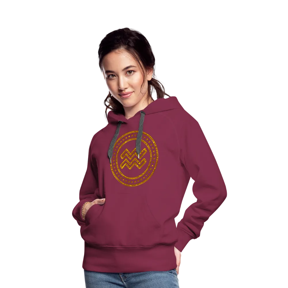 Aquarius Gold Foil 3D Women’s Premium Hoodie