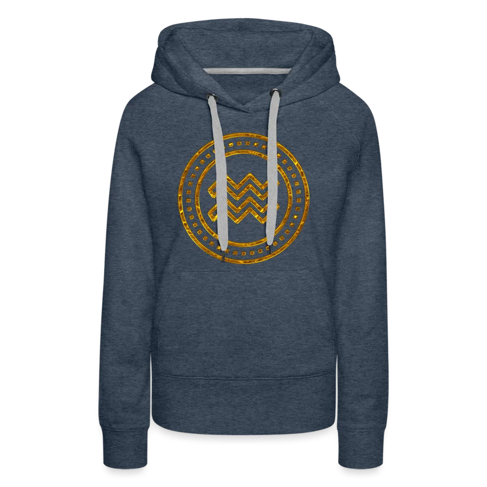 Aquarius Gold Foil 3D Women’s Premium Hoodie