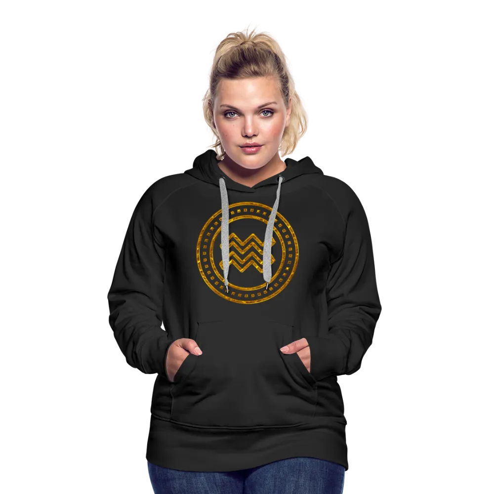 Aquarius Gold Foil 3D Women’s Premium Hoodie