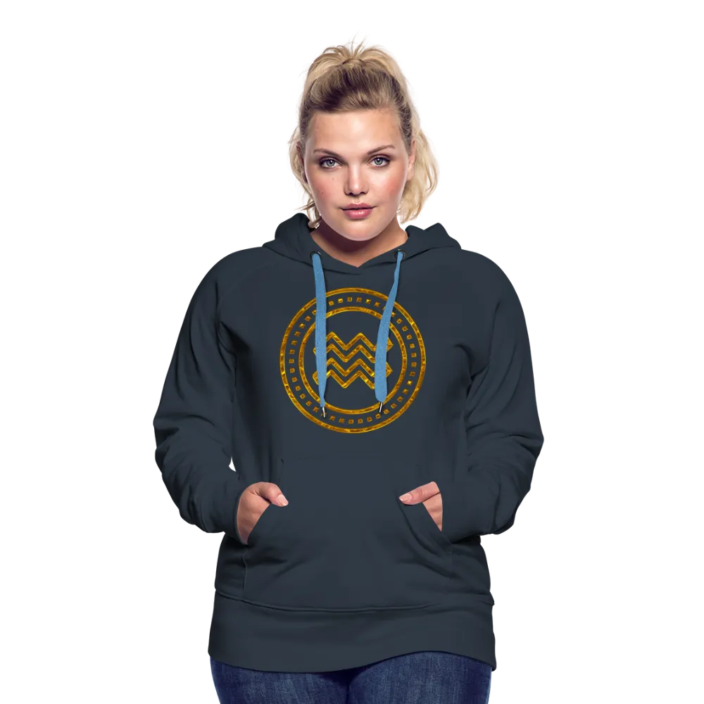 Aquarius Gold Foil 3D Women’s Premium Hoodie