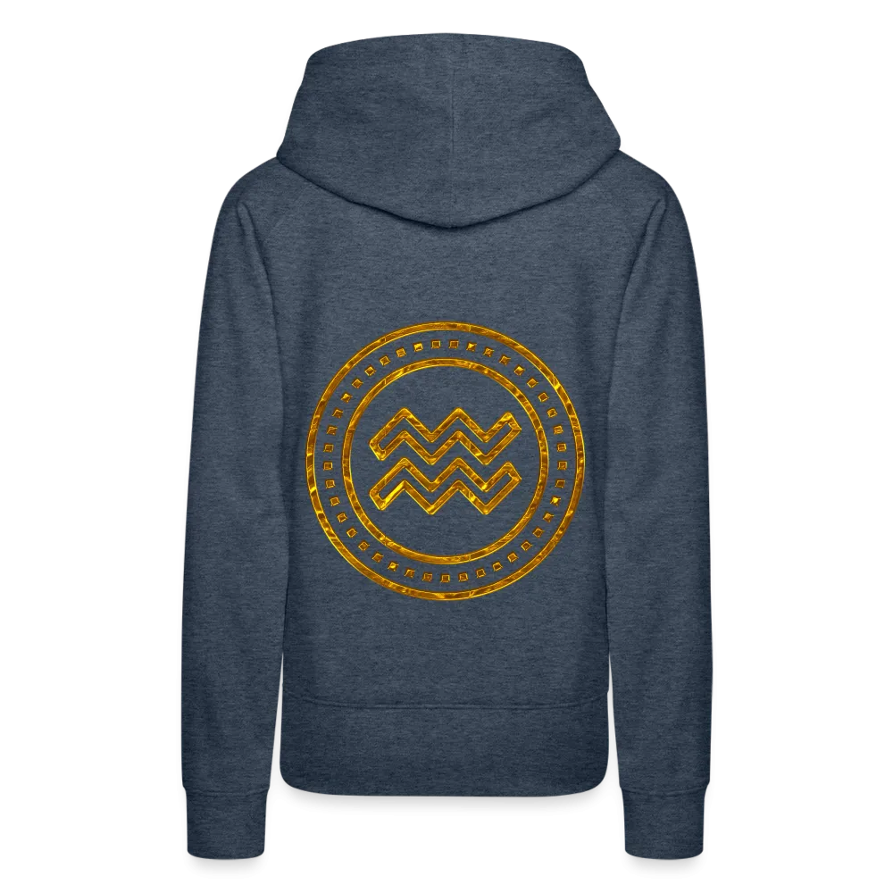 Aquarius Gold Foil 3D Women’s Premium Hoodie