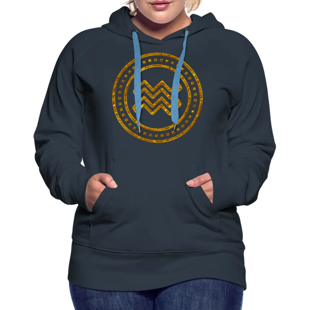 Aquarius Gold Foil 3D Women’s Premium Hoodie