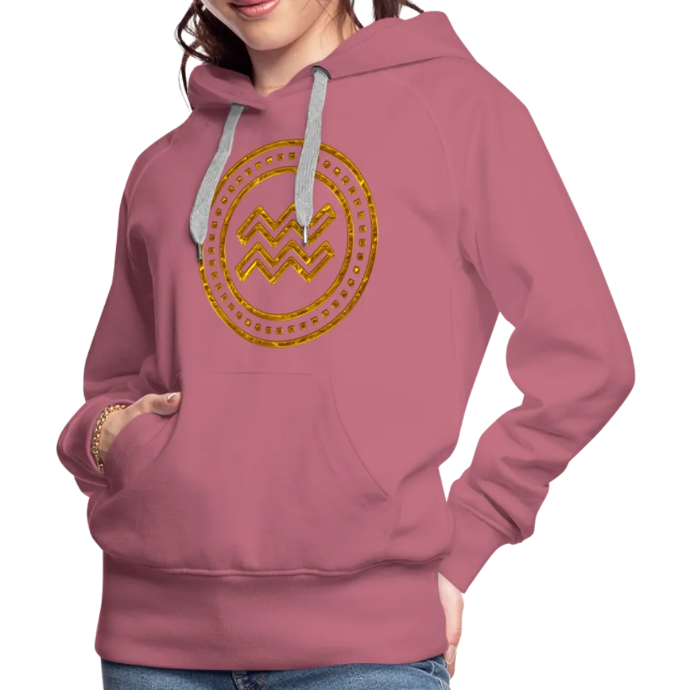 Aquarius Gold Foil 3D Women’s Premium Hoodie