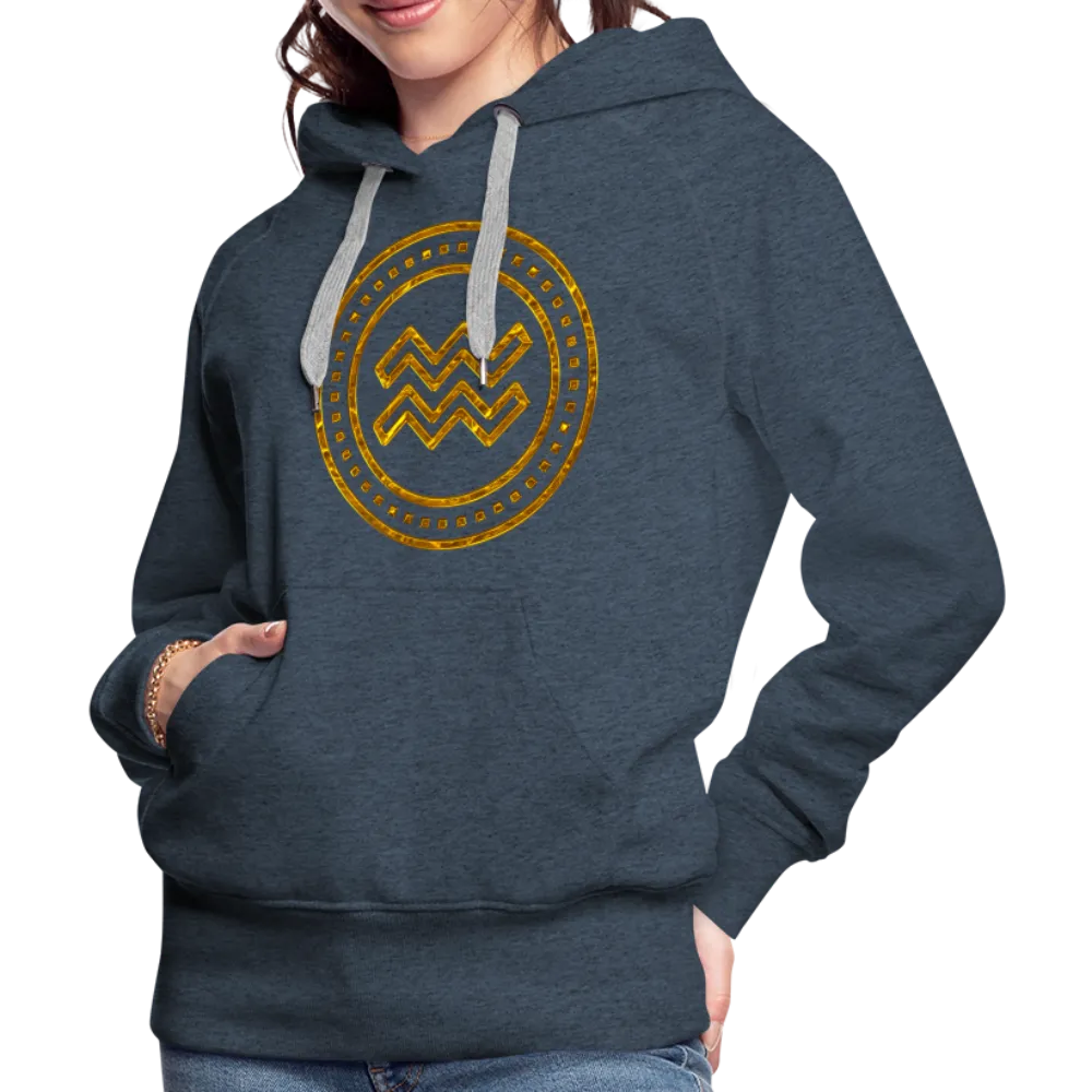 Aquarius Gold Foil 3D Women’s Premium Hoodie