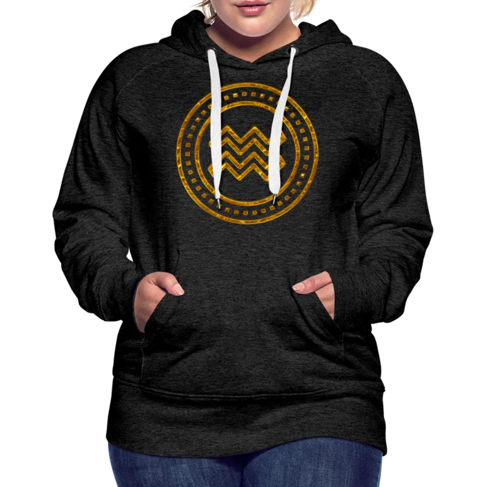 Aquarius Gold Foil 3D Women’s Premium Hoodie