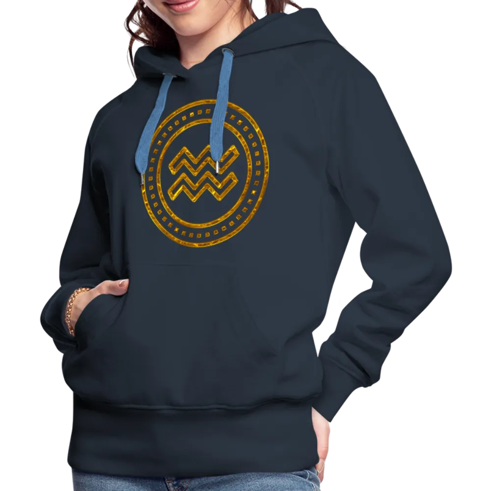 Aquarius Gold Foil 3D Women’s Premium Hoodie