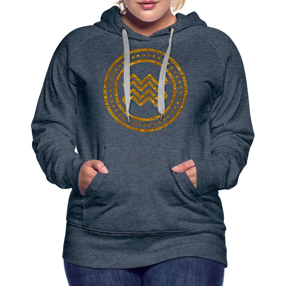 Aquarius Gold Foil 3D Women’s Premium Hoodie