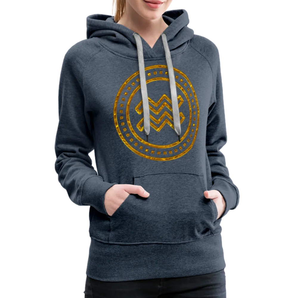 Aquarius Gold Foil 3D Women’s Premium Hoodie