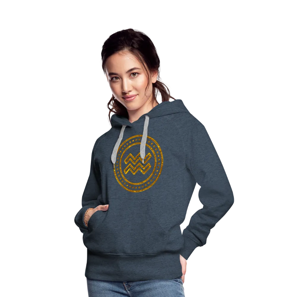 Aquarius Gold Foil 3D Women’s Premium Hoodie