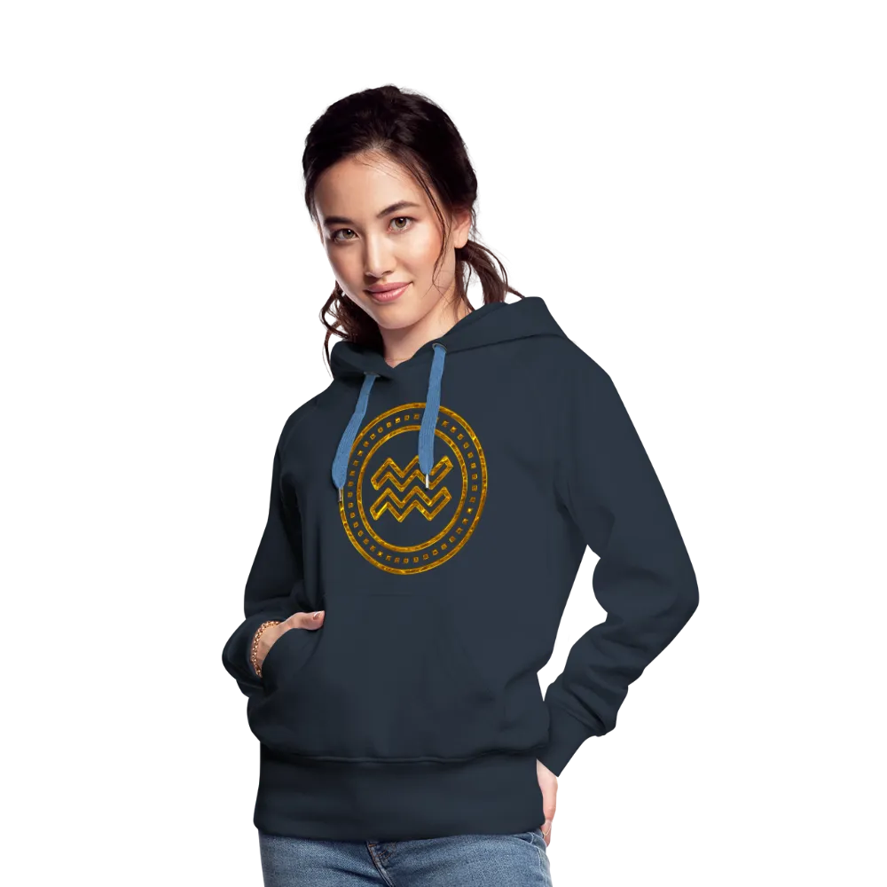 Aquarius Gold Foil 3D Women’s Premium Hoodie
