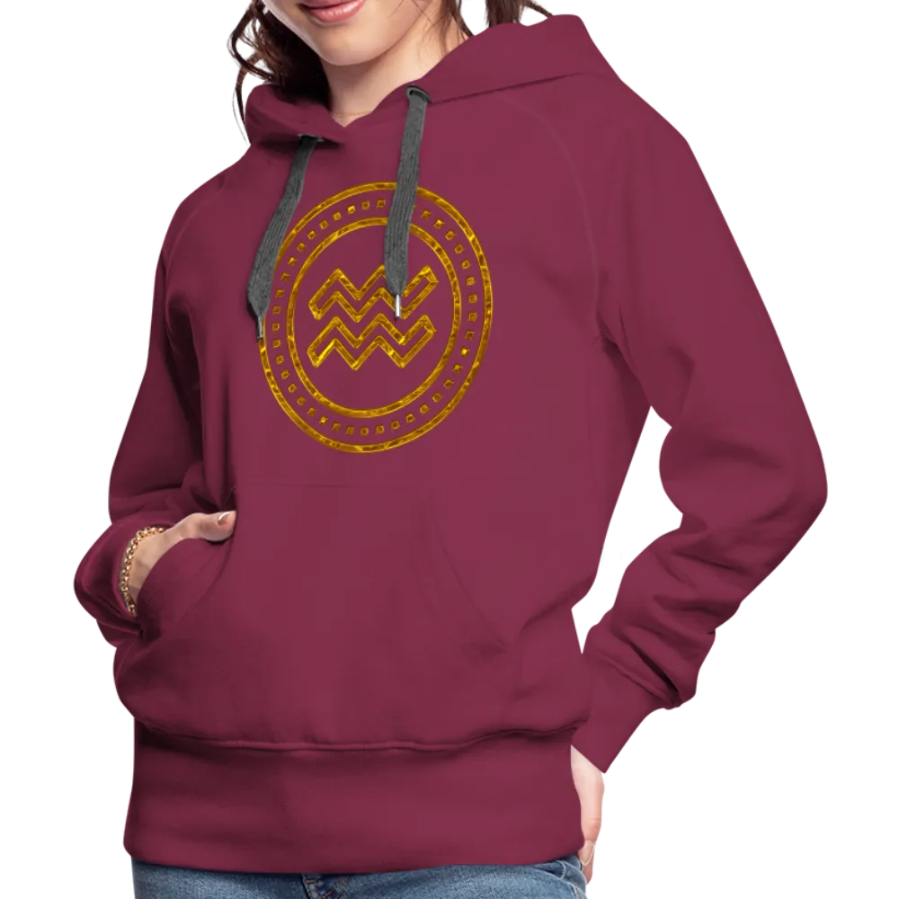Aquarius Gold Foil 3D Women’s Premium Hoodie