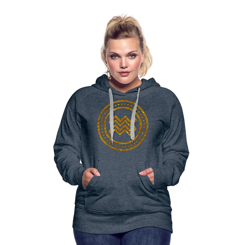 Aquarius Gold Foil 3D Women’s Premium Hoodie