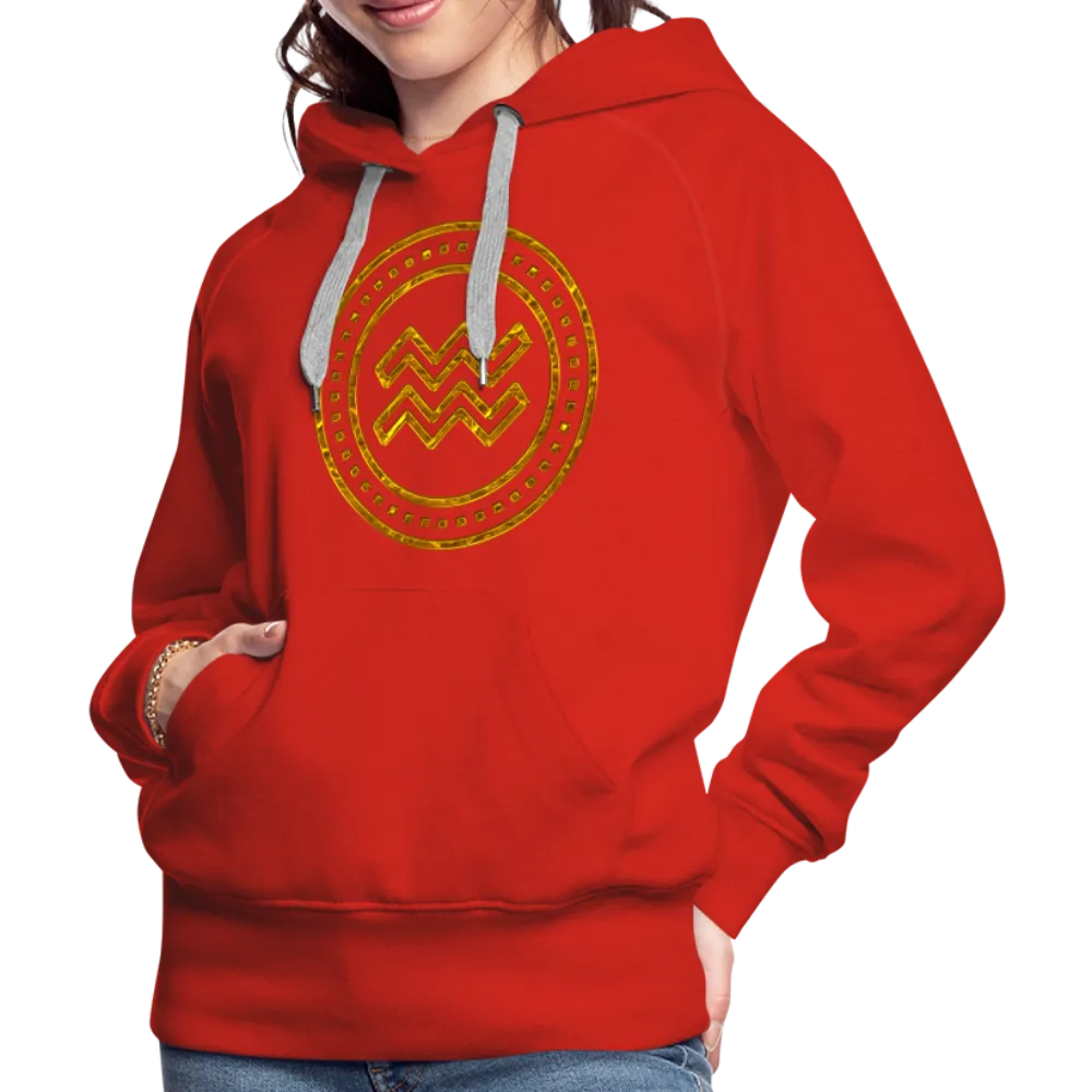 Aquarius Gold Foil 3D Women’s Premium Hoodie