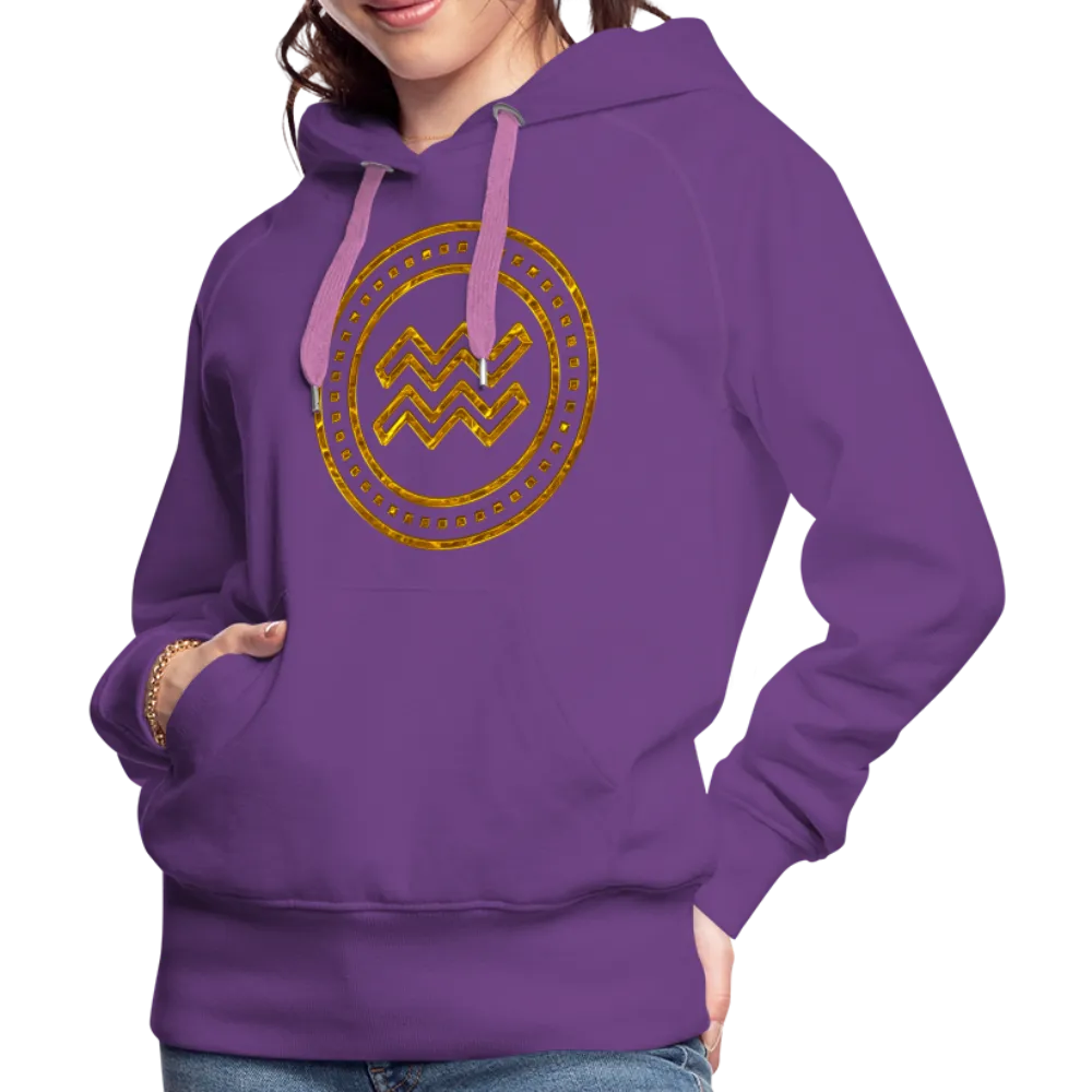 Aquarius Gold Foil 3D Women’s Premium Hoodie