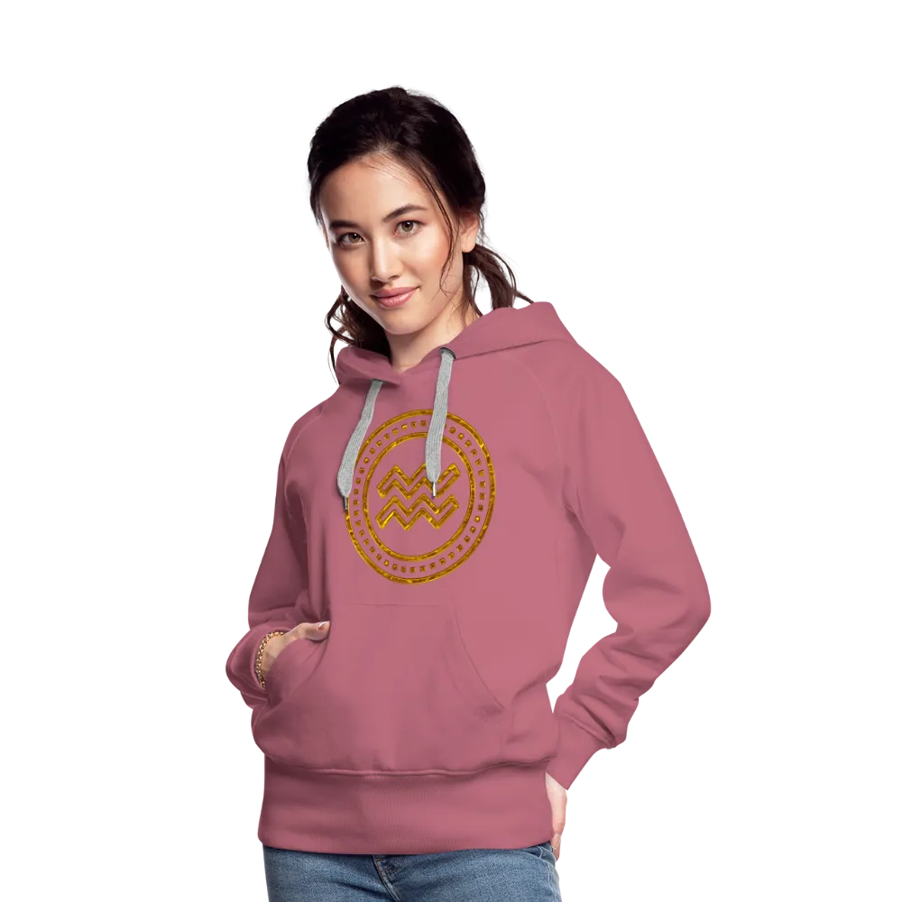 Aquarius Gold Foil 3D Women’s Premium Hoodie