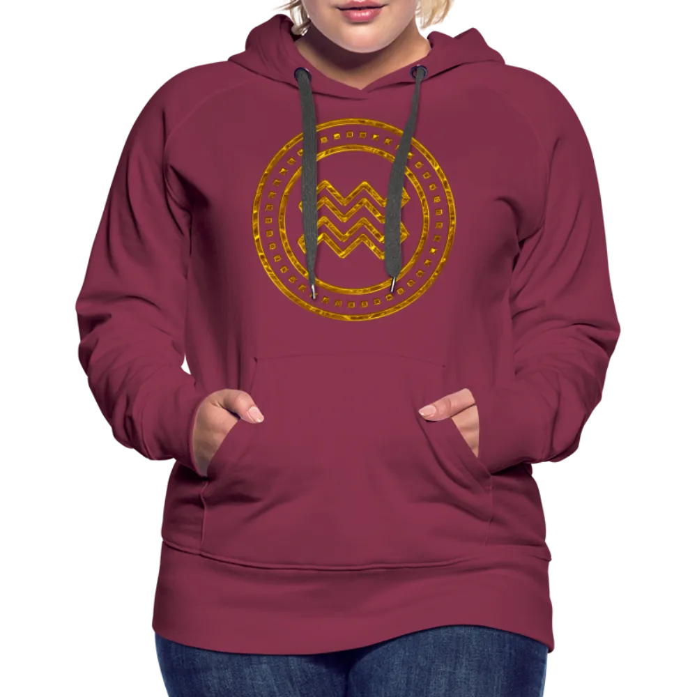 Aquarius Gold Foil 3D Women’s Premium Hoodie