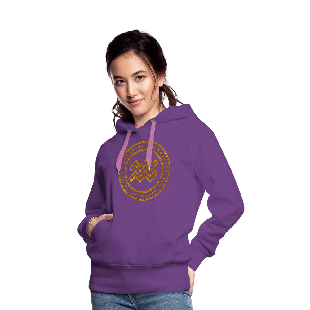 Aquarius Gold Foil 3D Women’s Premium Hoodie