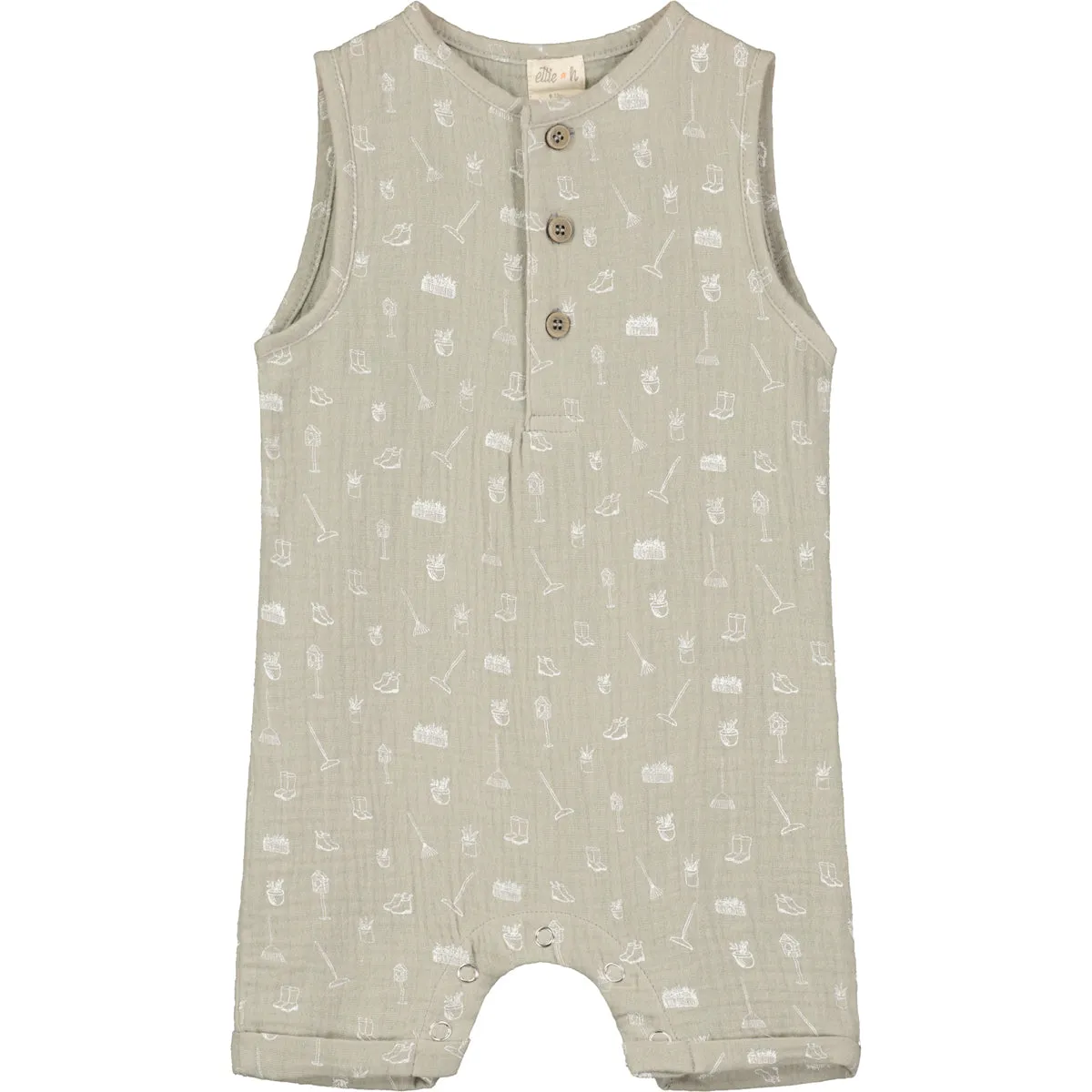 Arlo Romper in Grey Garden