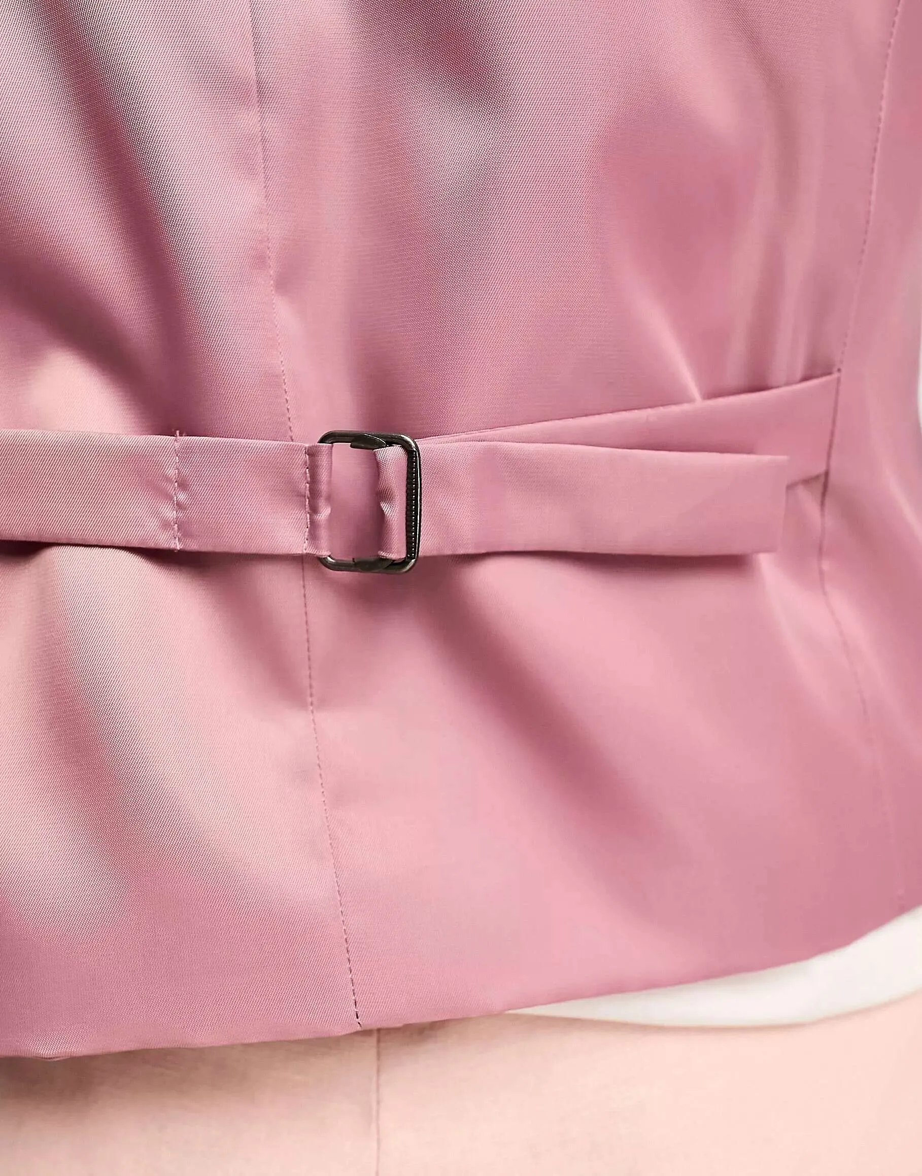 ASOS Super Slim Linen Vest in Pastel Pink
