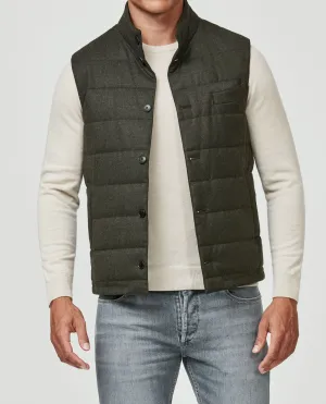 Barberis Canonico Forest Green Natural Stretch S120 Wool Flannel Vest / Bodywarmer