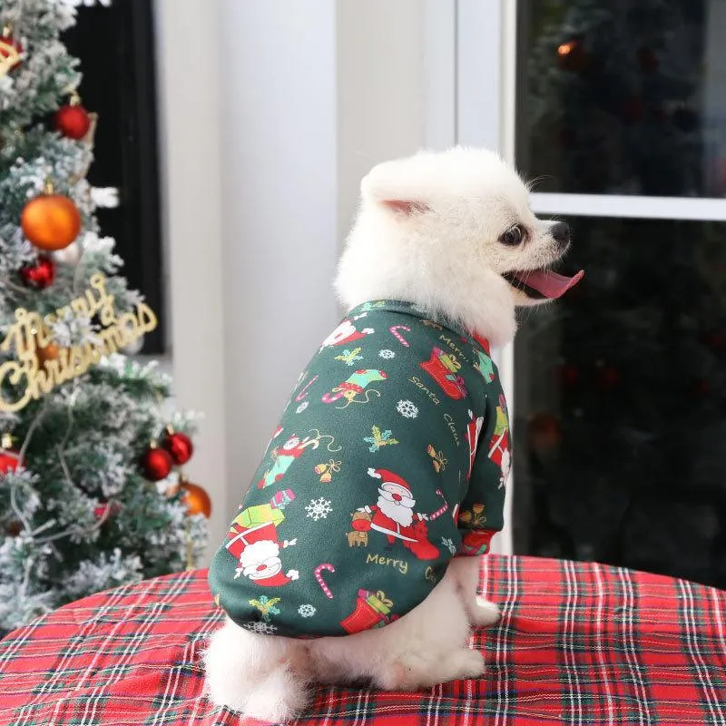 Big dog cat plus velvet Christmas vests spring, autumn and winter pet products