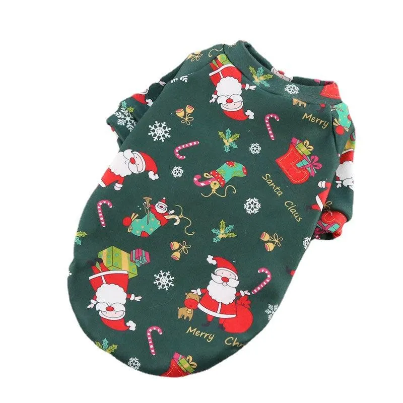 Big dog cat plus velvet Christmas vests spring, autumn and winter pet products