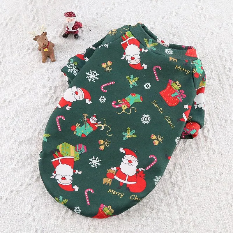 Big dog cat plus velvet Christmas vests spring, autumn and winter pet products
