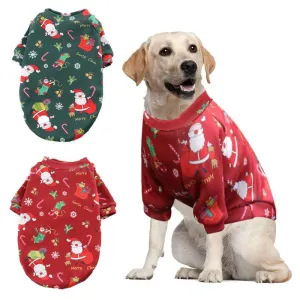 Big dog cat plus velvet Christmas vests spring, autumn and winter pet products