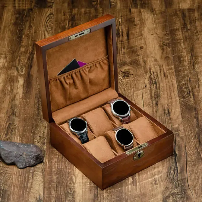Brown Wooden Men's/Women's Watch Box-6 Slot