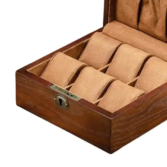 Brown Wooden Men's/Women's Watch Box-6 Slot