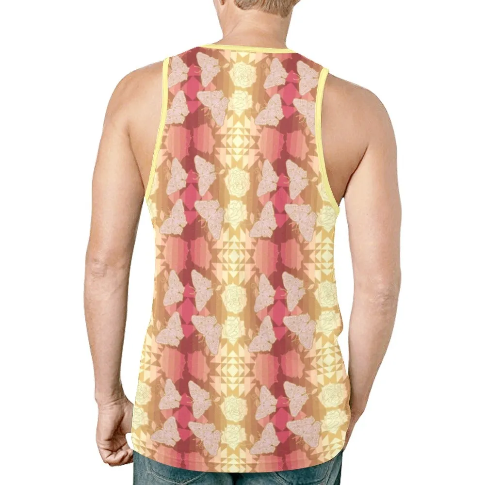 Butterfly and Roses on Geometric Tank Top