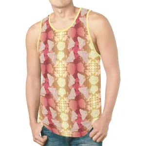 Butterfly and Roses on Geometric Tank Top