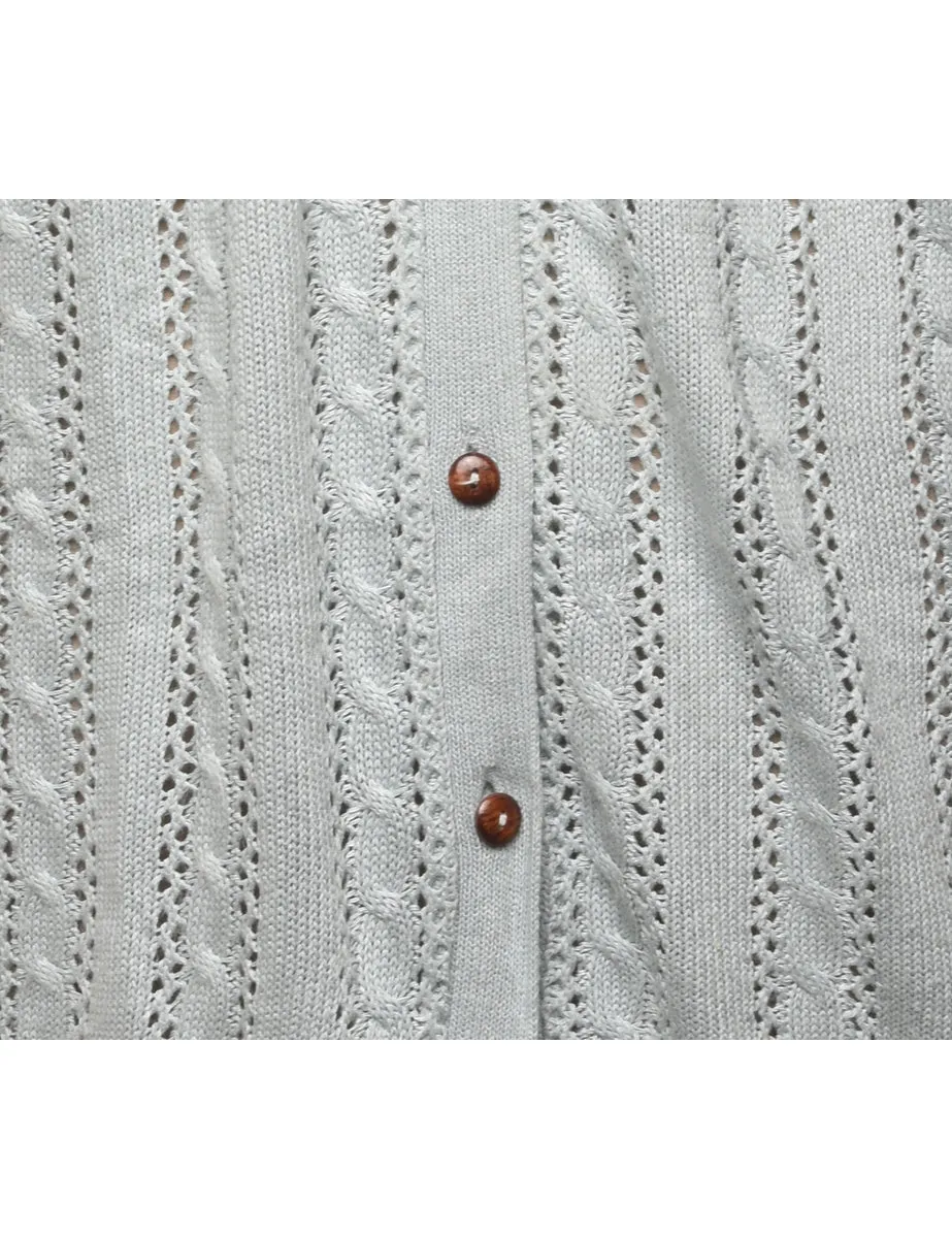 Button Front Sweater Vest - L