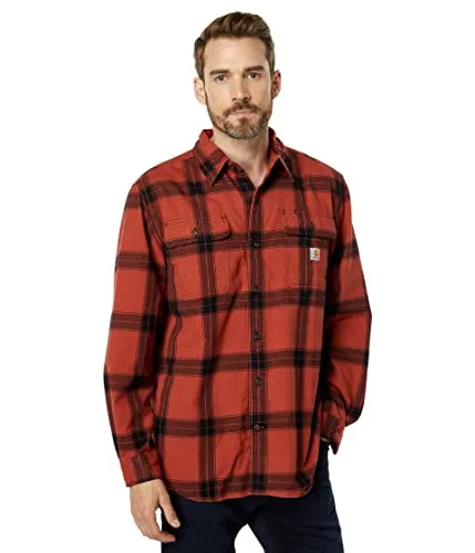 Carhartt 105439 Men's Loose Fit Heavyweight Flannel Long-Sleeve Plaid Shirt