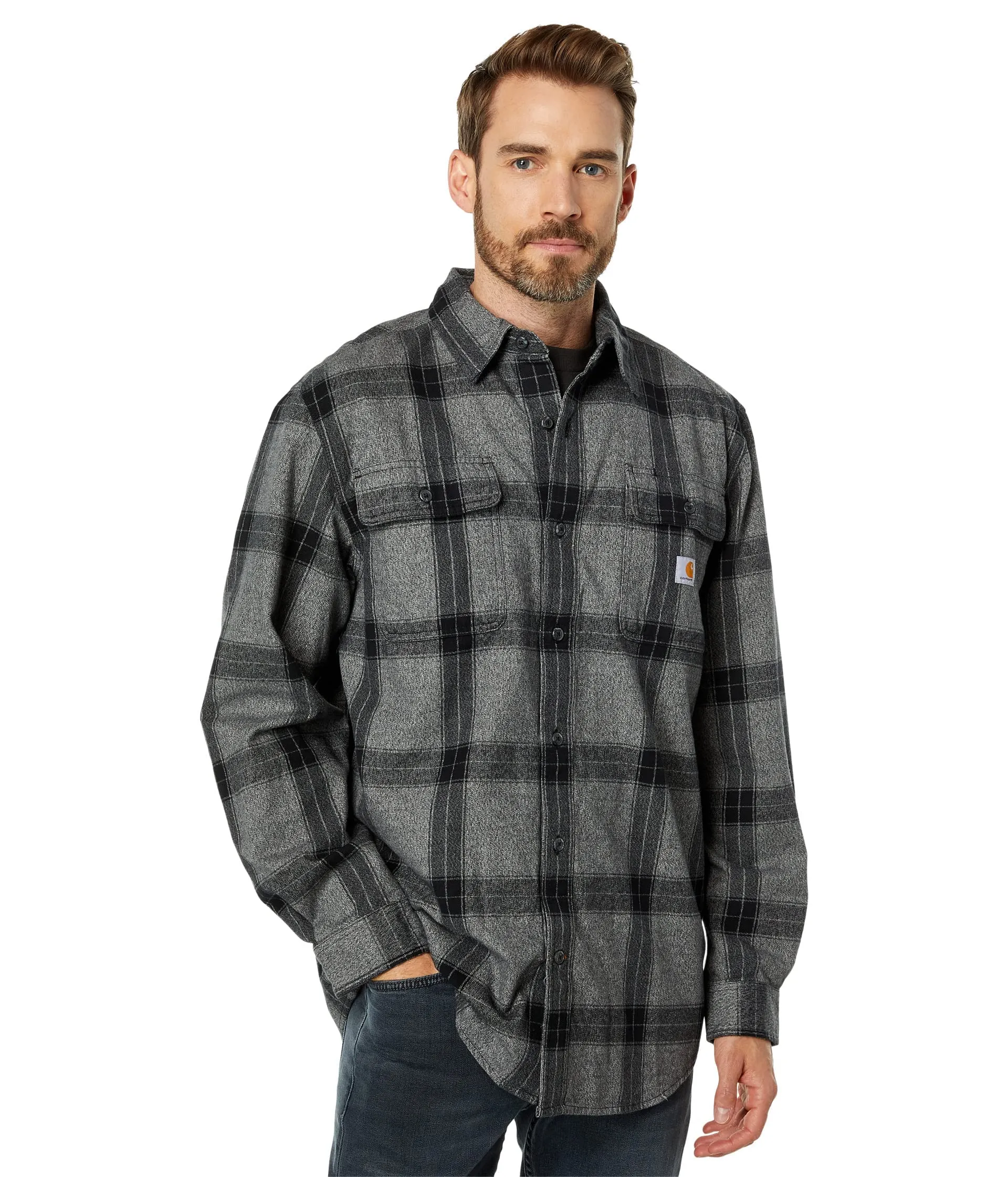 Carhartt 105439 Men's Loose Fit Heavyweight Flannel Long-Sleeve Plaid Shirt