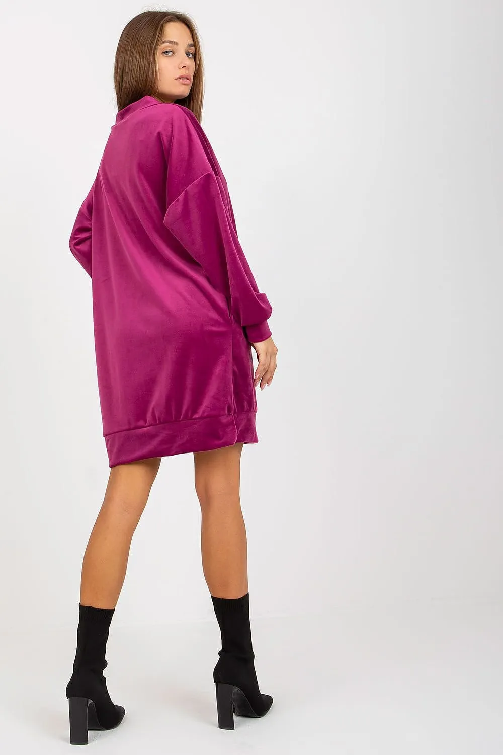 Chic Velvet Heart Neckline Day Dress - Rue Paris Elegance