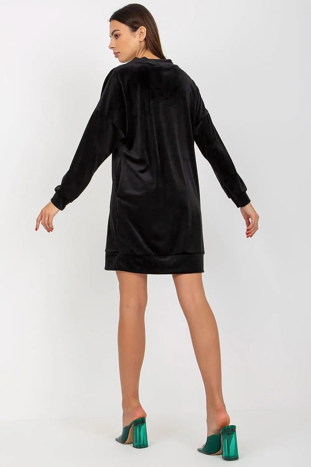 Chic Velvet Heart Neckline Day Dress - Rue Paris Elegance