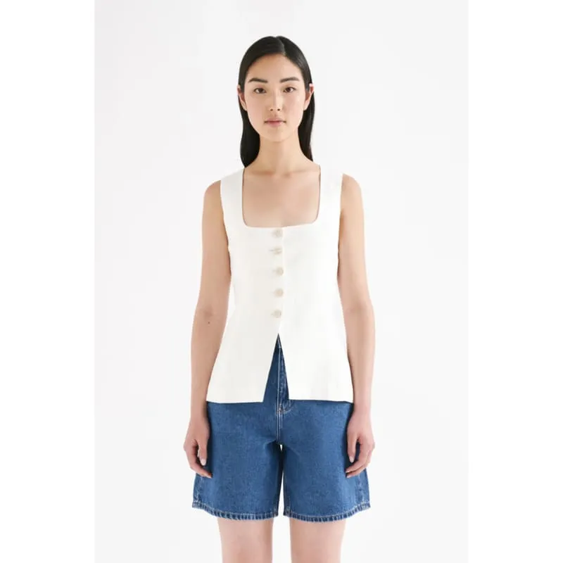 Clio Linen Vest | Natural