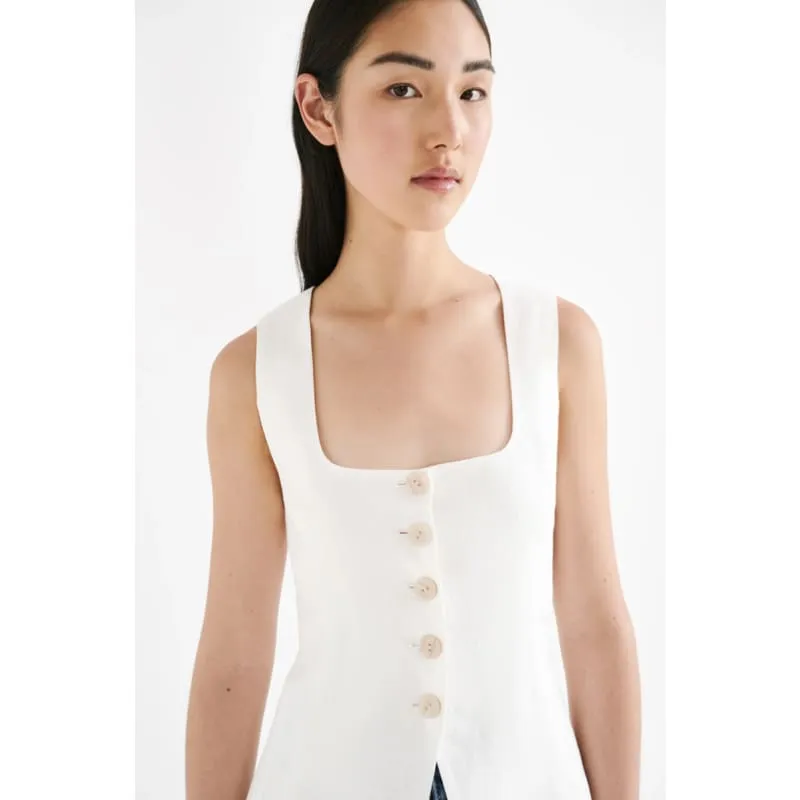 Clio Linen Vest | Natural
