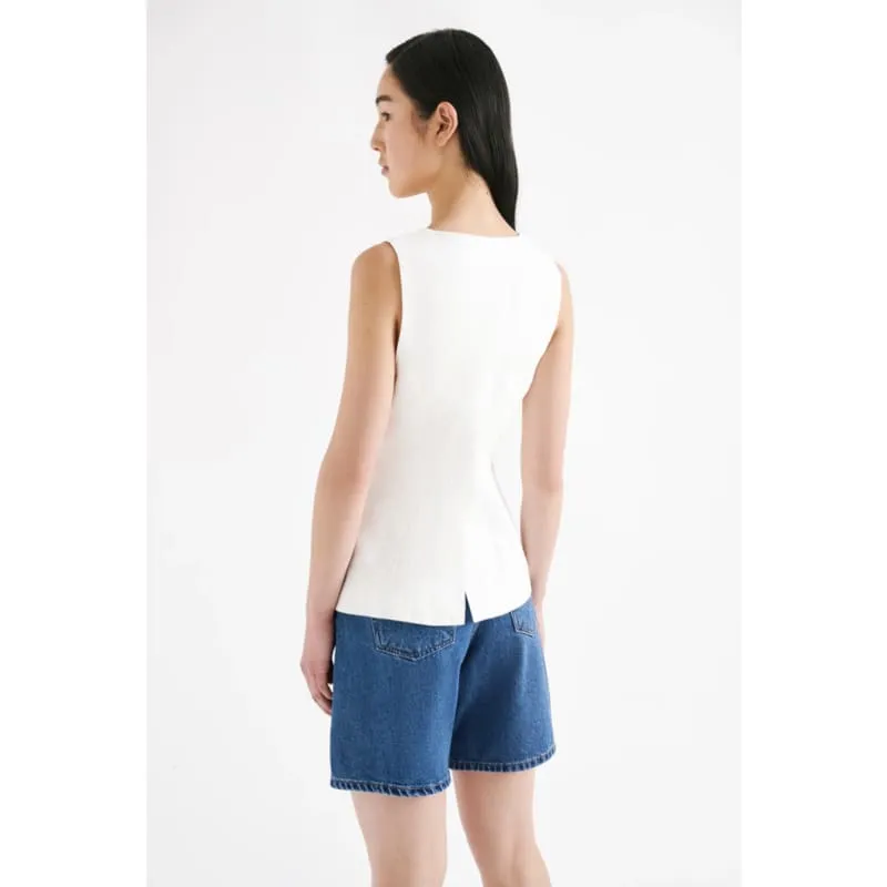 Clio Linen Vest | Natural