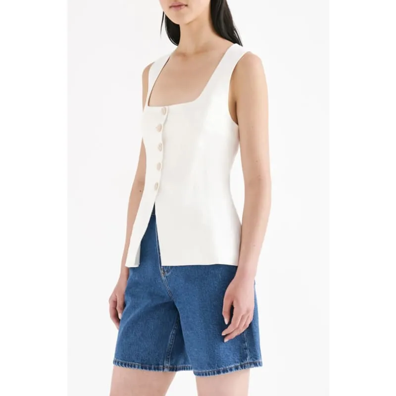 Clio Linen Vest | Natural