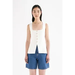 Clio Linen Vest | Natural