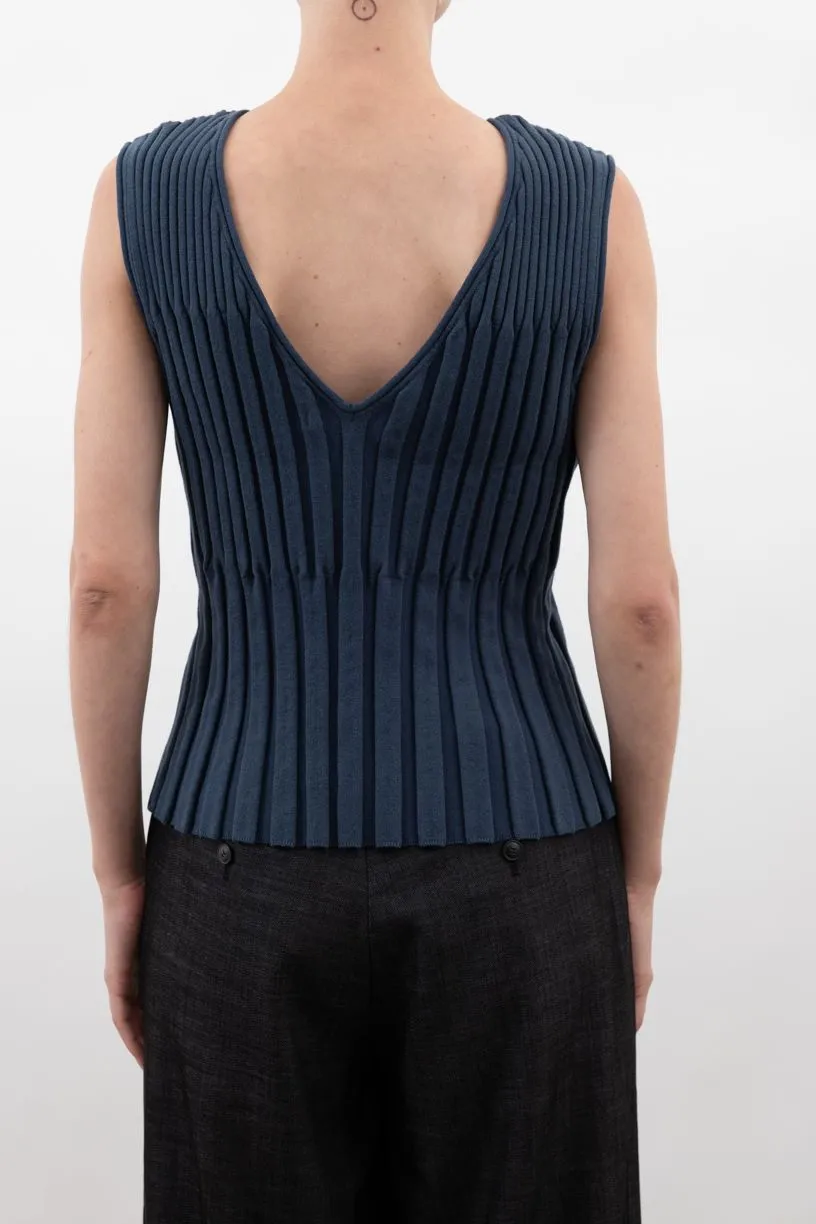Cotton Step Rib Knit Reversible Tank - WALTINA
