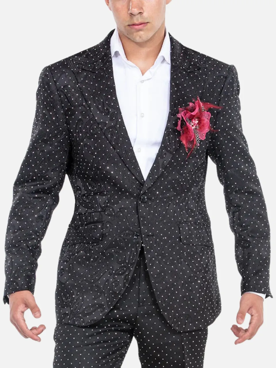 Delone Rhinestone Paisley Suit
